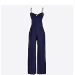 Tie front jumpsuit in linen cotton